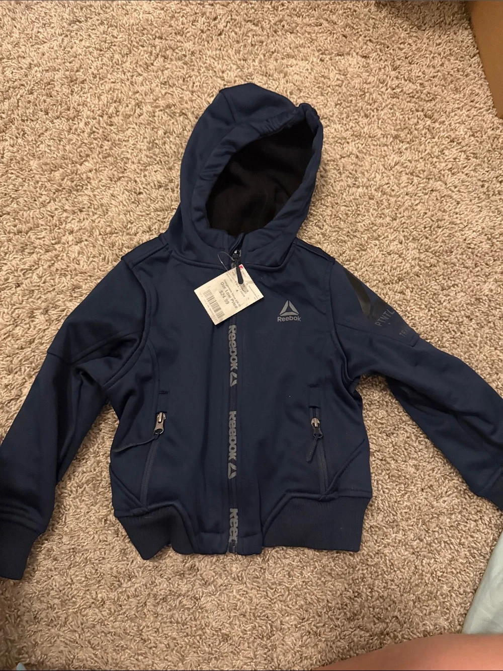 Reebok Navy Hooded Full-Zip Jacket